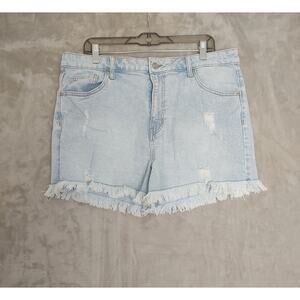 Celebrity Pink, Womens, Cut-off Shorts, Distressed, Frayed Hem, Blue, Size 17/33